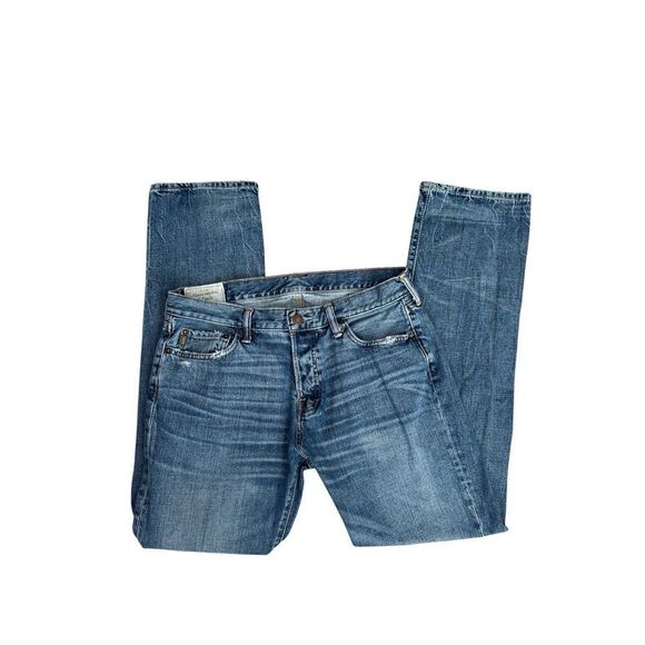Y2K Abercrombie & Fitch Vintage Straight Leg Denim Jeans Distressed Men’s 34X34 - Picture 1 of 12